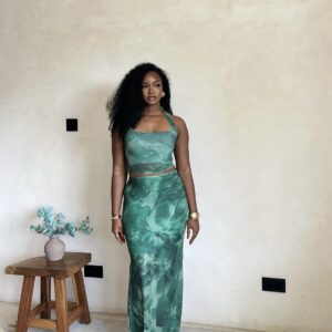 Kay Mesh set in green