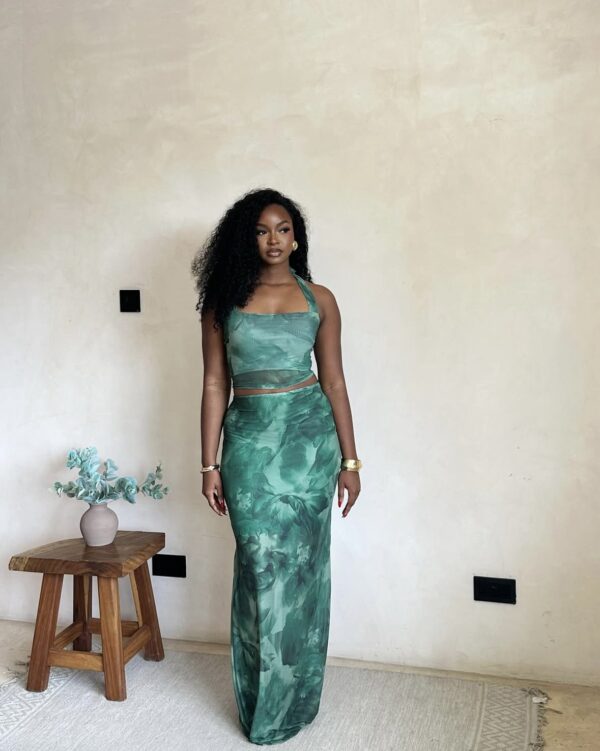 Kay Mesh set in green