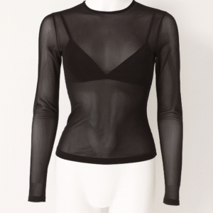 Plain mesh top high neck