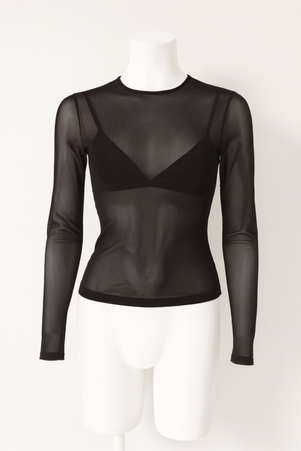 Plain mesh top high neck