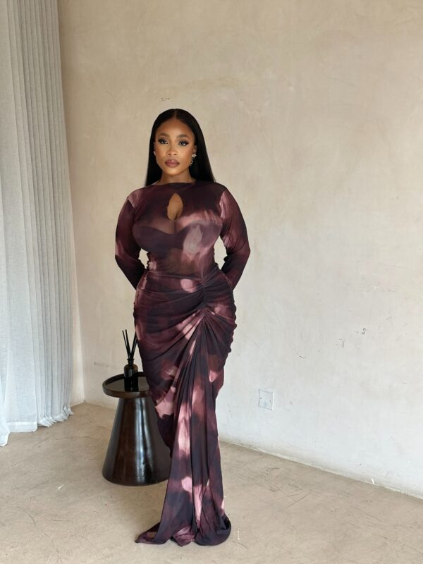 Claret maxi (brown print )