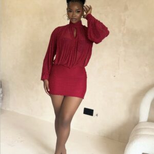 Zoe Stoned Mini Dress - Red Version